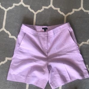 J.Crew light purple linen bermuda shorts